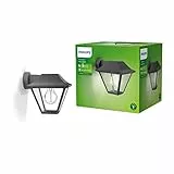 Philips - Aplique mural Philips Alpenglow, lámpara LED de exterior, color antracita, luz blanca cálida, 60W