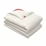 Pikolin Home Edredón Nórdico DUO 92% Plumón de 120 y 160 gr, Tejido de Algodón para Todo el Año con Unión Mediante Corchetes, Cama 180 - 240 x 260 cm, Blanco