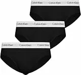 Calvin Klein Pack de 3 Calzoncillos Hip Brief para Hombre Algodón Elástico Ropa Interior, Negro (Black), M