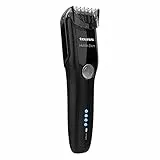 Taurus Hubble Zoom - Barbero eléctrico con o sin cable, afeitadora, uso en seco y húmedo, autonomía 90 min, carga rápida, peine de 12 niveles de corte, varios accesorios, ergonómico, negro
