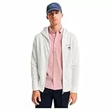 GANT Sudadera con Capucha con Cremallera Completa Suéter cárdigan, Fuente de Huevo, S para Hombre