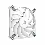 Corsair AF120 SLIM, Ventilador con Rodamiento Dinámico Líquido PWM de 120 mm (Formato Pequeño, Silenciosa aspa de Ventilador, 600 RPM hasta 2000 RPM, Modo Zero RPM) Paquete Individual, Blanco