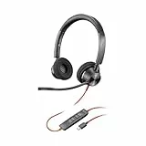 Auricular Poly Blackwire 3320 con cable - Brazo de micrófono flexible - Estéreo de alta fidelidad - Se conecta a PC/Mac a través de USB-C o USB-A - Funciona con Teams/Zoom