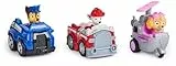 Paw Patrol: Deluxe Rescue Racers, Pack Triple con Coches de Juguete de Chase, Marshal y Skye función de propulsión, Juguetes para niños y niñas a Partir de 3 años