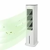 Midea Enfriador de Aire 4 en 1, Ventilador con Refrigeración por Agua de 5L, Humidificador e Ionización, Aire Acondicionado sin Manguera de Escape, 355m³/h, con Control Remoto,55W,Blanco