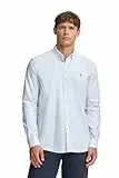 Polo Club Camisa Oxford de Rayas Azul Celeste de Hombre con Logo Bordado 100% algodón