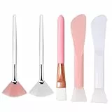 5 Pcs Brocha para Mascarilla Facial, Cepillo de Máscara Aplicador Facial de Silicona, Cepillos de Máscara de Abanico, Cepillos Aplicadores Facialesl