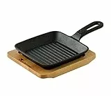 MasterPro Sartén Asadora Negro Hierro Fundido (13,7 x 22,2 x 2,2 cm)