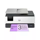 HP OfficeJet Pro 8122e, Impresora multifunción profesional de tinta A4 a color, Copia, Escáner, Mobile Fax, Wi-Fi, Impresión a doble cara automática, 3 meses de impresión Instant Ink con HP+, Gris