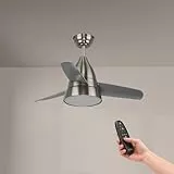 M mimotec - Ventilador de Techo con con luz Led Silence 54W Negro, mando a distancia, motor DC 30W+Luz Led 24W, 6 velocidades, Silencioso,3 Aspas, 91 cm, función verano-invierno, temporizador. LM8807