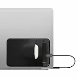 kwmobile Funda Disco Duro Externo Compatible con SanDisk Portable SSD, Samsung T7 - Bolsa Disco Duro Adhesiva para Portátil 13 x 8,3cm - Diseño Antidesconexiones - Negro Mate