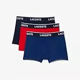 Lacoste 5H3389 Boxer Corto para Hombre, Marine/Rouge-Methylene, S (Pack de 3)