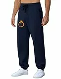 Voqeen Pantalon Chandal Hombre Jogger Deportivos Invierno con Bolsillos de Cremallera Termico Pantalones Forro Polar Cintura Elástica y Cordón Ajustable