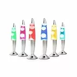 InnovaGoods® Lampara de Lava 25 W, Lámpara de Lava Relajante, Lamparas de mesita de noche, Funciona con una bombilla 7 colores, 3 LED RGB (1,5 W), ideal para habitación, Salón, Sala de estar.