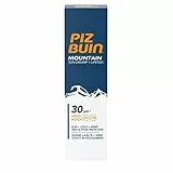 Piz Buin Mountain Sun Cream + Lipstick 30 SPF (20 ml), producto 2 en 1 con protección solar para deportes de alta montaña, protector solar y protector labial 30 FPS