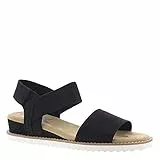 Skechers Desert Kiss, Sandalia con Pulsera Mujer, Black Microfiber Suede/Gore Trim, 38 EU