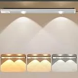 BOOTEEK - Lámpara de armario (30 cm, 1500 mAh, lámpara LED recargable, USB, cocina inalámbrica con detector de movimiento, temperatura de color/brillo ajustable, luz nocturna para dormitorio cocina
