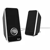 Hama | Altavoces para PC 2.0 estéreo (Altavoz para Ordenador de 6W, alimentación USB, Jack 3.5 mm, 50-20000 Hz, 4 Ω) Color Negro/Plata