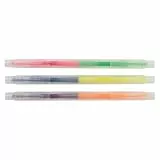 Mr. Wonderful - Set de 3 rotuladores de punta doble - Life is colourful - Colores rojo, verde, naranja, azul, rosa y morado