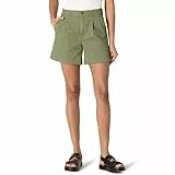 Amazon Essentials Pantalones Cortos de Tiro Alto Corte Holgado Tipo Línea A y Parte Trasera Elástica Mujer, Verde Oliva Oscuro, 42-44