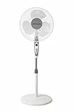 Orbegozo SF 0147, Ventilador de pie, 50 W, 3 velocidades de ventilación, oscilante, altura regulable, silencioso, rejilla de seguridad, tamaño de aspas 40 cm, color blanco