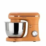 PRIXTON Batidora Amasadora KR250 para Repostería, Potencia 1500W, 10 Velocidades, Bol Acero Inoxidable de 5 litros, 3 accesorios, Tapa Transparente, Color Naranja Mate (Reacondicionado)