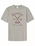 Springfield Camiseta para Hombre, Gris Melange, S