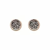 FOSSIL Pendientes de Acero Inoxidable o Semipreciosos para Mujer con Cierre de Gancho, Negro