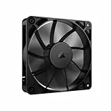 CORSAIR RS120 120 mm PWM Ventilador – Conexión en Cadena – Bajo Nivel de Ruido – Rodamiento de Cúpula Magnética – Paquete Sencillo – Negro