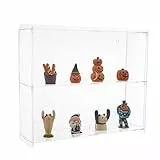SUPERFINDINGS Vitrina de Acrílico de 2 nivel Vitrina Transparente para Figuras Funko Pop Caja de Almacenamiento Organizador para Colecciones Soporte de Exhibición 30.5x9.5x26.5 cm