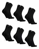 DANISH ENDURANCE Calcetines Casuales de Bambú Unisex, 6 Pack, Negro, 43-47