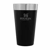 Stanley Adventure Stacking Beer Pint 0.47L - Termo Mantiene Fría 4 Horas - Jarra Cerveza Acero Inoxidable - Aislamiento al Vacío de Doble Pared - Apta Para Lavavajillas - Matte Black