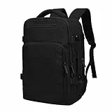 ZHXX Mochila Viaje Cabina Avion 40x20x25, Mochila Cabina para Ryanair, Bolsa de Viaje Ryanair 40x20x25 Es Impermeable, Equipaje de Mano con Puerto de Carga y Bolsillo Antirrobo. (Negro)