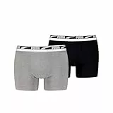 PUMA Men Everyday Multi Logo Boxers, Ropa Interior Hombre, Gris Melange/Negro, M