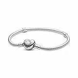 Pandora Icons Pulsera de plata con cierre en forma de corazón, 20