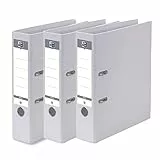 OXFORD – Juego de 3 archivadores con palanca Smart Pro+ A4XL – Espalda de 80 mm – 2 anillos en D – Cubierta Polypro rellenada blanca