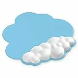 ATTACK SHARK Alfombrilla para Ratón en la Nube con Soporte para Reposamuñecas,Alfombrilla Ergonómica para Ratón,Antideslizante, Superficie Suave para Jugar,Pccesorios para Escritorio - Azul/Blanco