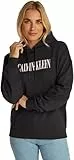 Calvin Klein Hoodie Mujer Varsity de algodón, Negro (CK Black), XL