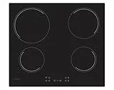 Candy Idea CH64CCB 4U2 Placa Vitrocerámica 4 Fuegos, 60CM, 10 Niveles de Potencia, 6,5KW, Mandos Centrales, Indicador de Calor, Bloqueo de Seguridad, Alerta Sobrecalentamiento y Derrames, Negro