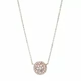 Fossil Collar Para Mujeres, 40.6 Cm Longitud, 5.1 Cm Extensión Collar Rosa, Oro Rosa Madreperla, Acero Inoxidable, JF01740791