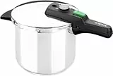 MONIX Quick Olla Express de 6 Litros, 22 cm de Diámetro, Fabricada en Acero Inoxidable, con Triple Sistema de Seguridad y 2 Niveles de Presión, Apta para Todo Tipo de Cocinas