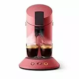 Philips Senseo Original Plus cafetera de monodosis, Selección de Intensidad del Café, Tecnología Coffee Boost, Plástico Reciclado, Rojo Suave (CSA210/35)