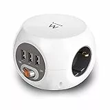 EWENT EW3939 REGLETA CUBO 3 TOMAS/3 USB BLANCO