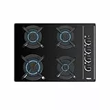Teka GBC 64003 KBA - Placa Gas 4 Fuegos, Cristal, Negro, 60 x 43.5 x 11 cm, Medidas de montaje: Ancho empotrado 575 x Fondo 405 x Alto 49 mm