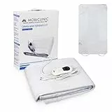 Mobiclinic, Calienta camas eléctrico, 150 x 80 cm, Temperatura regulable en 3 niveles, Ajustable, Lavable, Para cama individual, Muy bajo consumo, 60w, Colchón, Blanco