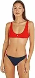 Tommy Jeans Top de Bikini Tipo Bralette sin Aros para Mujer, Rojo (Hot Heat), L