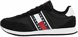 Tommy Jeans Zapatillas para Hombre Runner Sneaker Zapatillas de Deporte, Negro (Black), 43