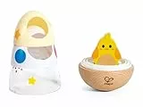 Hape Apilador Wobble Wonder | Juguete de Apilamiento Divertido | Cáscaras Tambaleantes con Pollito Oculto | para Niños de 12 Meses+