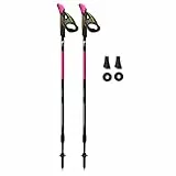 FIZAN Speed Model, Swift Nordic - Bastones de Senderismo de Aluminio, ultraligeros Ajustables, Antracita Fluorescente, Bastones de Senderismo (Rosa)