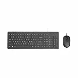 HP 150 Teclado y Ratón con Cable - (1600 PPP, Indicadores LED, Puerto USB-A, 12 Teclas de Atajos, Windows 10, Windows 11) QWERTY Español, Color Negro